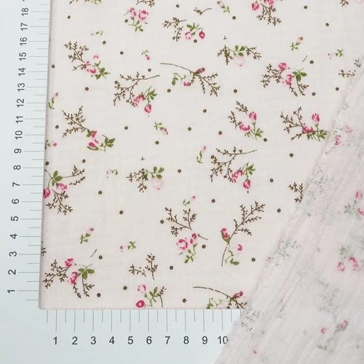 Муслин двухслойный Нежные бутончики цв.нежно-розовый 47*50см 27434 для кукол | 2