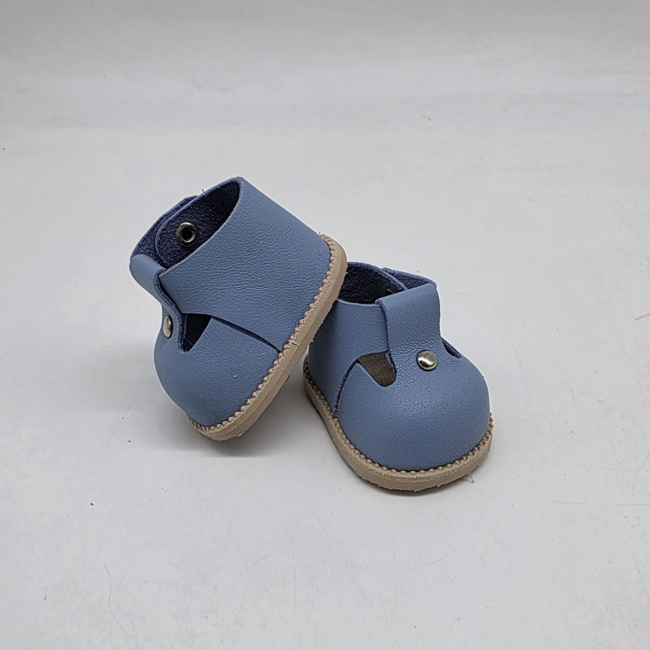 Туфли-сандалии Т-136 капелька натур.кожа 5,5см цв.тёмно-голубой (28) для кукол | 2