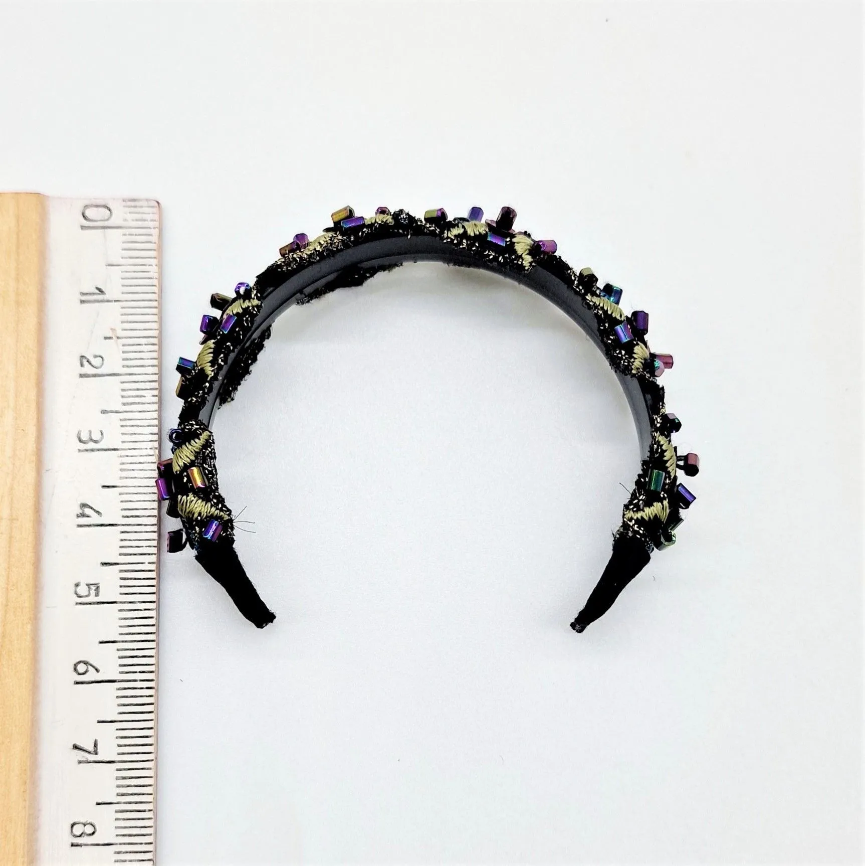 Ободок для куклы с бисером цв.бирюза/фиолет/хаки диам.5см Об-50 для кукол | 1