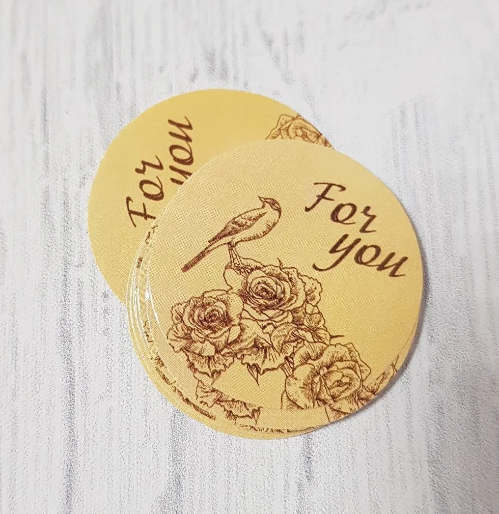 Наклейки круглые "For you" d-4см 10шт. 170 для кукол | 1