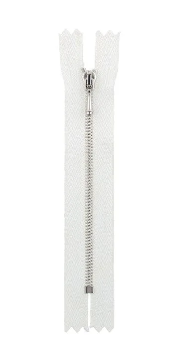 Молния-мини металл 10см НЕРАЗЪЁМНАЯ цв.белый №101 ZipD 1М для кукол