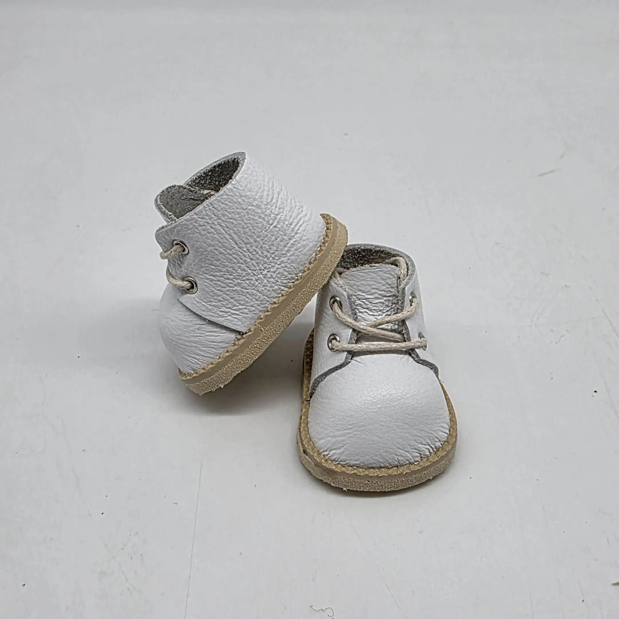 Ботиночки Б-180 натур.кожа цв.белый (01) 4,8см для кукол | 4