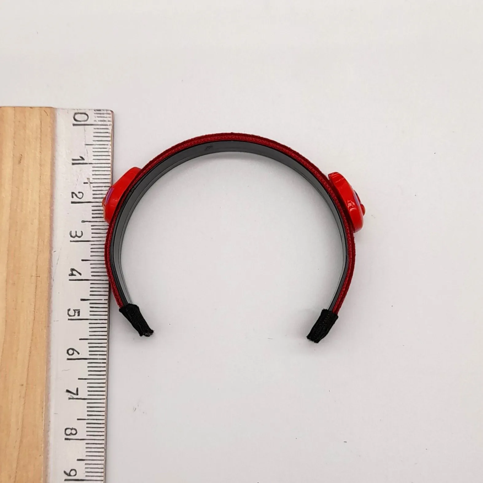 Ободок для куклы бархатный цв.бордо/бел.горох диам.5,5см Об-55 для кукол | 1