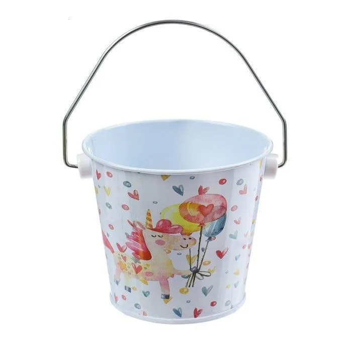 Ведерко "Единорог с шариками" 8,5*8,5*7см 4127848 для кукол | 1