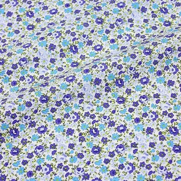 Ткань хлопковая Летняя романтика цв.синий 50*48cм 27415 для кукол
