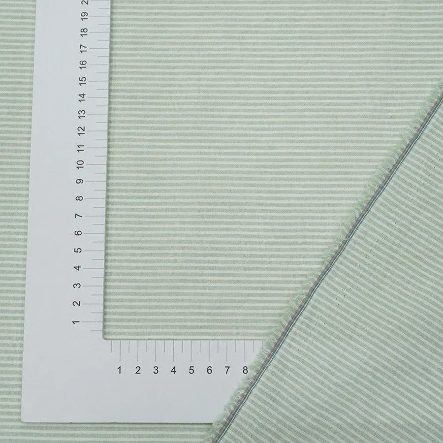 Варёный (стираный) хлопок Белая полоска цв.морозно-мятный меланж 50*50см 27568 для кукол | 2