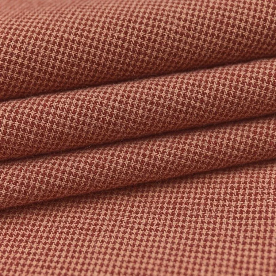 Варёный (стираный) хлопок Микроклетка цв.бордовый/бежевый 50*50см 28075 для кукол | 2
