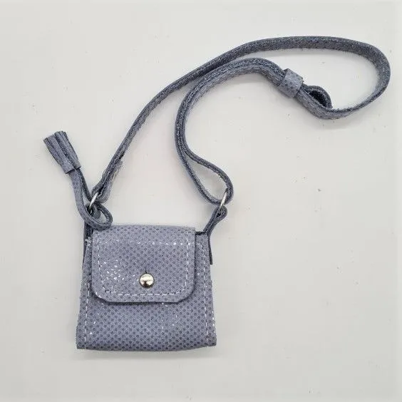 Сумочка С-91 натур.кожа цв.серый 4,5*3,5*1см для кукол