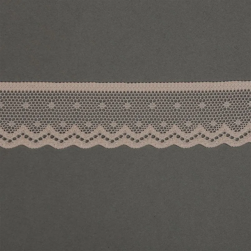Кружево-стрейч 25мм цв.L168 серебристый пион TBY.8028 для кукол | 1