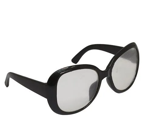 Очки со стеклом, пластик, 8,5см, цв.черный 26504 для кукол | 1