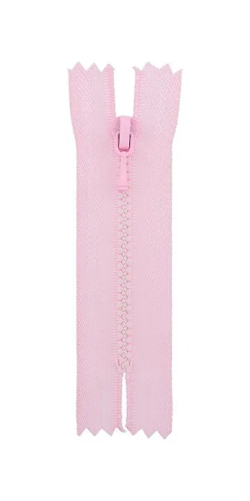 Молния-мини Трактор пластик 8см НЕразъёмная цв.св.розовый (№132) ZipD 3Т для кукол