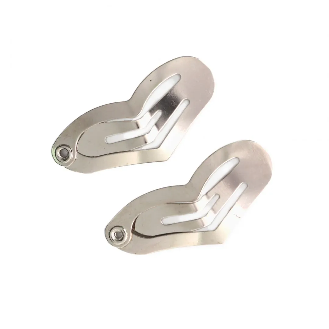 Заколка мини Сердце 11*25мм 2шт. цв.никель 28805 для кукол | 1