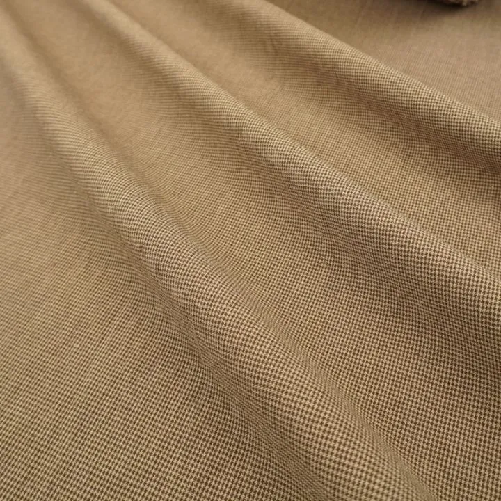 Варёный (стираный) хлопок Микроклетка цв.коричневый/бежевый 50*50см 28129 для кукол