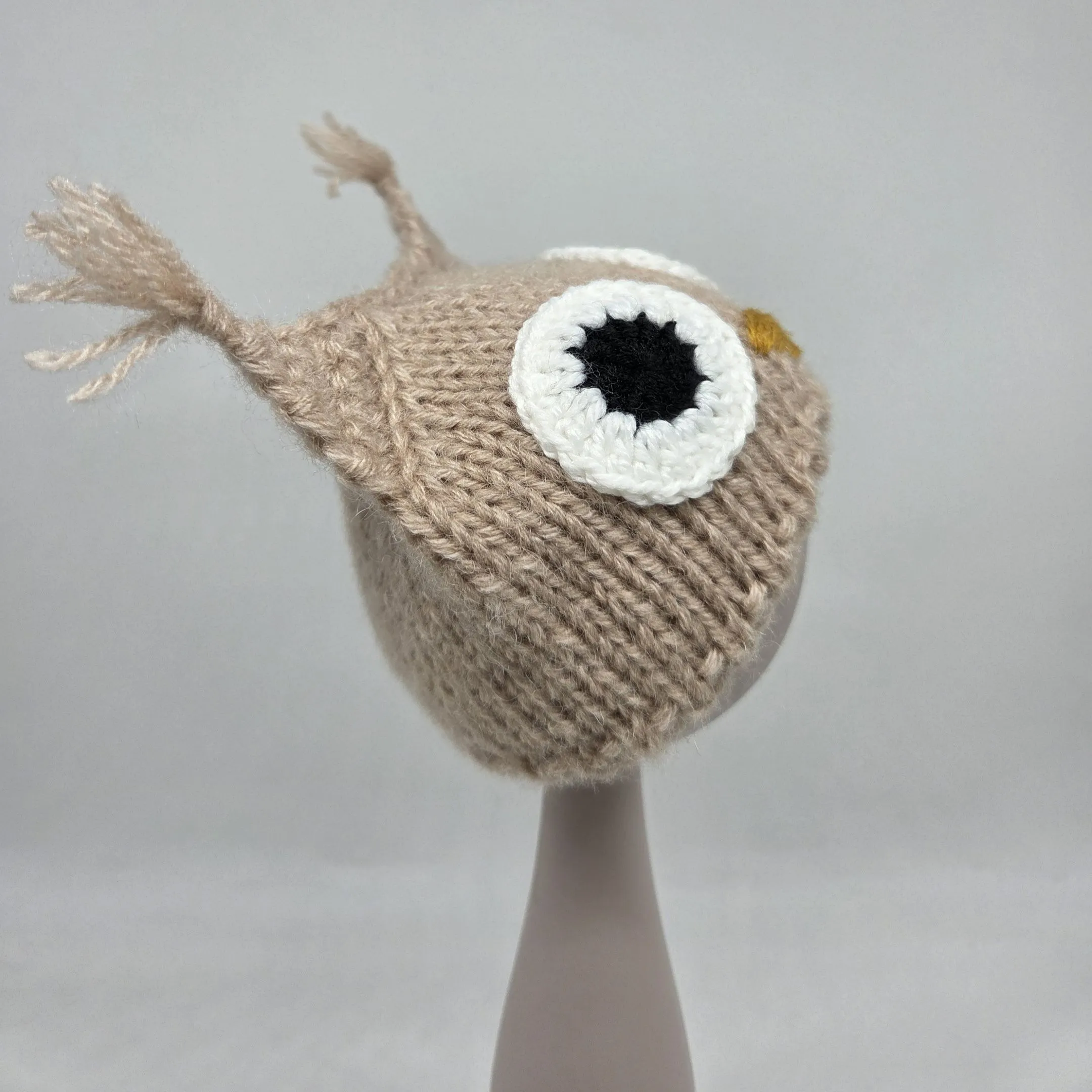 Шапочка-Сова ША-24 цв.бежевый, обхват 27см для кукол | 2