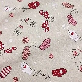 Полулён Веселые варежки цв.суровый 50*50см 25638 для кукол