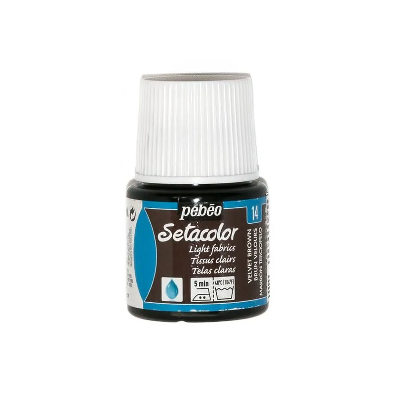 Краска PEBEO Setacolor 45мл цв.329-014 коричневый вельвет УЦЕНКА Дата изготовления: 12.2020. Гарантийный срок: 5 лет. для кукол | 1