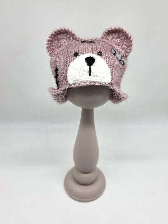 Шапочка-мишка ША-50 цв.брусника (09), обхват 27см для кукол