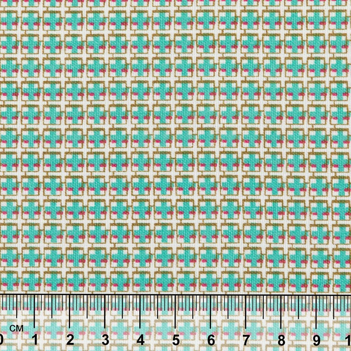 Ткань хлопковая БАБУШКИН СУНДУЧОК 50*55см цв.клетка бирюзовый/ бл.зеленый БС-03 для кукол | 4