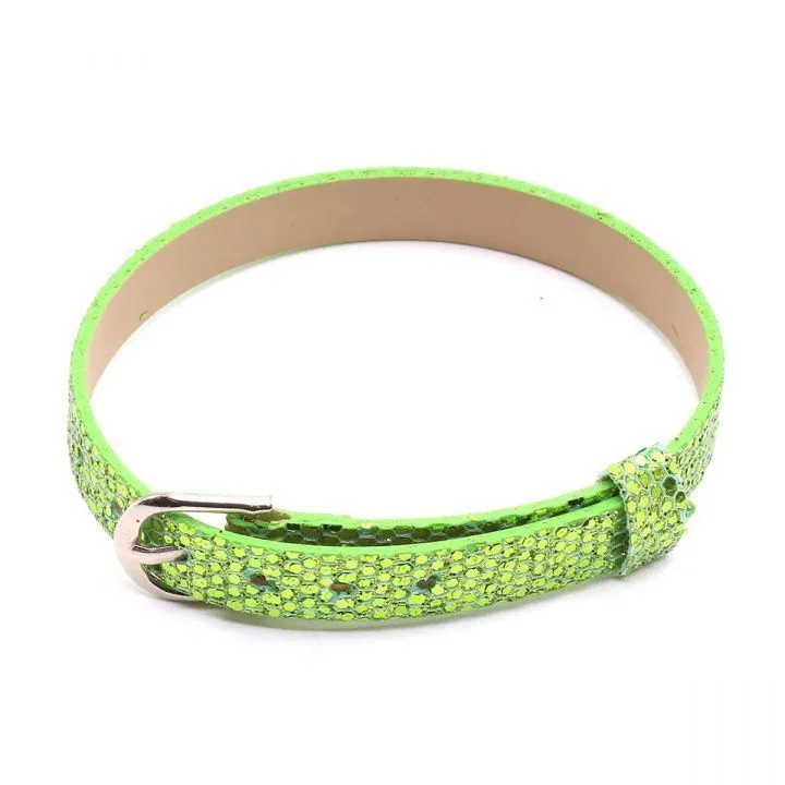 Ремень для кукол 0,8*22см цв.салатовый с глиттером 28868 для кукол