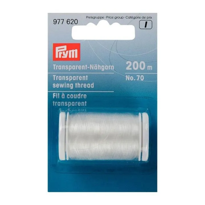 Прозрачная нить PRYM для шитья (швейных машин) №70 100% нейлон 200м для кукол