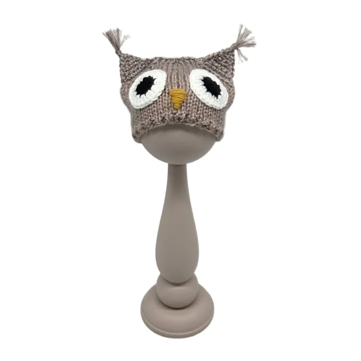 Шапочка-Сова ША-24 цв.какао меланж (01), обхват 27см для кукол