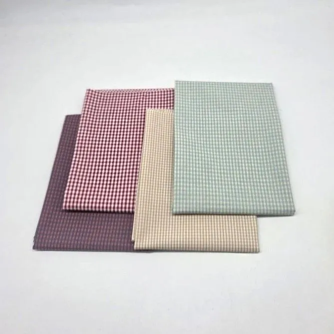 Набор ткани хлопок Клетка (4 шт.) 28139 для кукол | 3