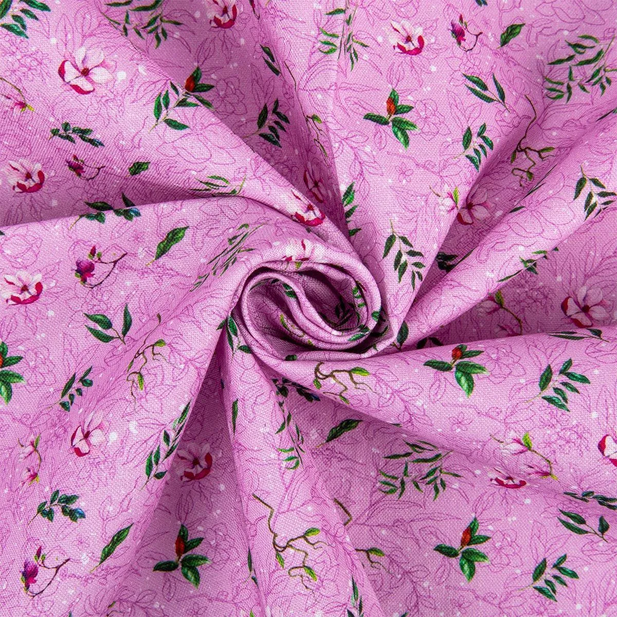 Ткань хлопковая PEPPY ПРЕКРАСНЫЕ МАГНОЛИИ 50*55см цв.ПМ-05 сиреневый для кукол | 2