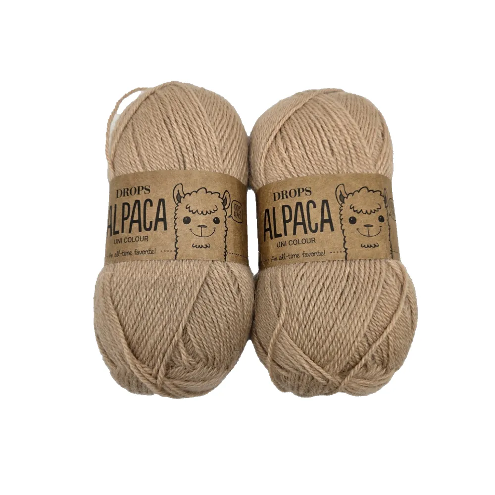Пряжа DROPS ALPACA UNI COLOUR 50гр 167м цв.0302 верблюжий для кукол | 2