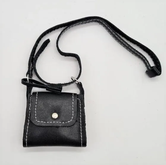 Сумочка С-91 натур.кожа цв.черный 4,5*3,5*1см для кукол | 1