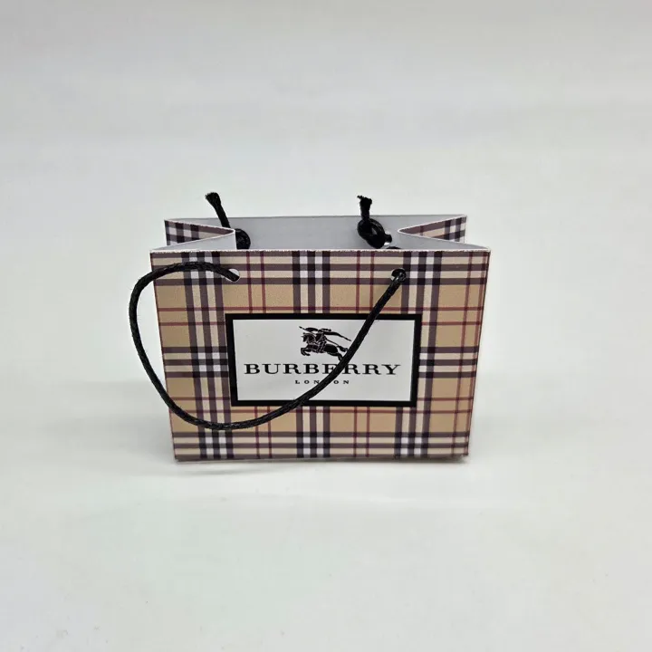 Миниатюрный пакет с логотипом Burberry цв.бежевая клетка для кукол