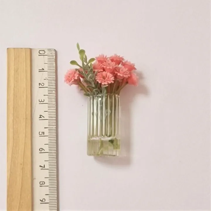 Цветы в вазочке d-2см цв.розовый ЦВ-07 для кукол