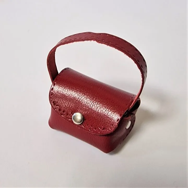 Сумочка С-53 натур.кожа цв.бордовый (03) 4*3*2см для кукол