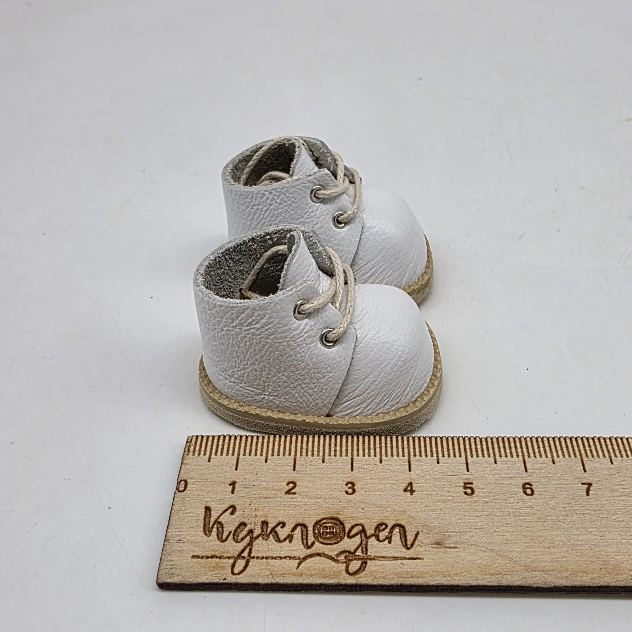 Ботиночки Б-180 натур.кожа цв.белый (01) 4,8см для кукол | 2