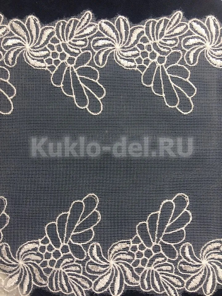 Кружево на сетке шир.165мм цв. молочный (10511) для кукол | 1