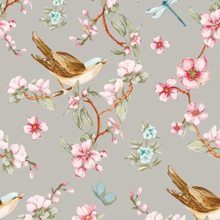 Ткань хлопковая PEPPY ЦВЕТОЧНАЯ ПОЭЗИЯ 50*50см цв.ЦП-18 серый для кукол