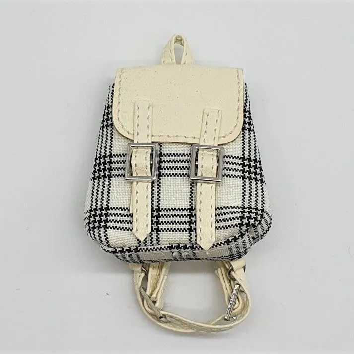 Рюкзак Клетка 4*3,5*1,5см цв.ваниль Р-35-02 для кукол