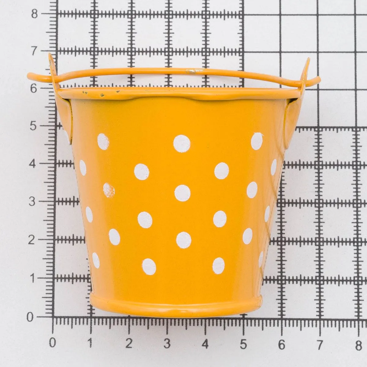 Ведерко в горошек 6*5,3см цв.жёлтый 7738648 для кукол | 1