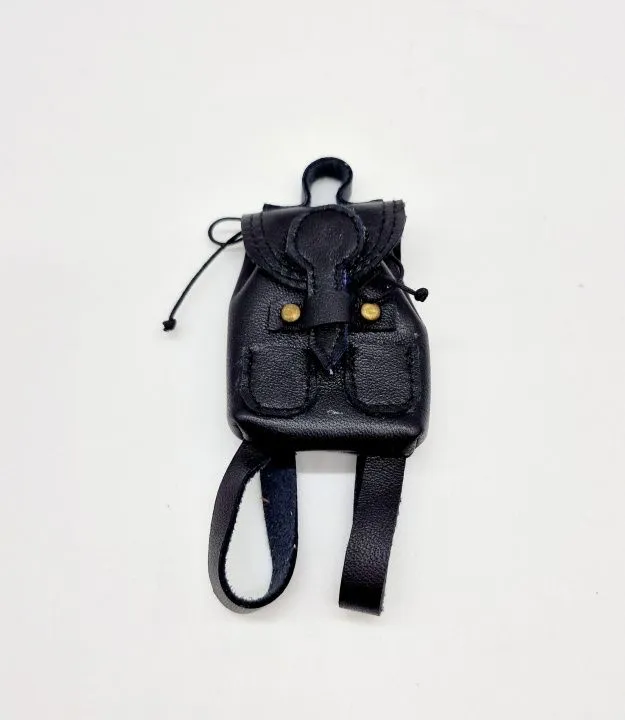 Рюкзак натуральная.кожа 6*4,5*2см цв.черный (007) Р-40 для кукол