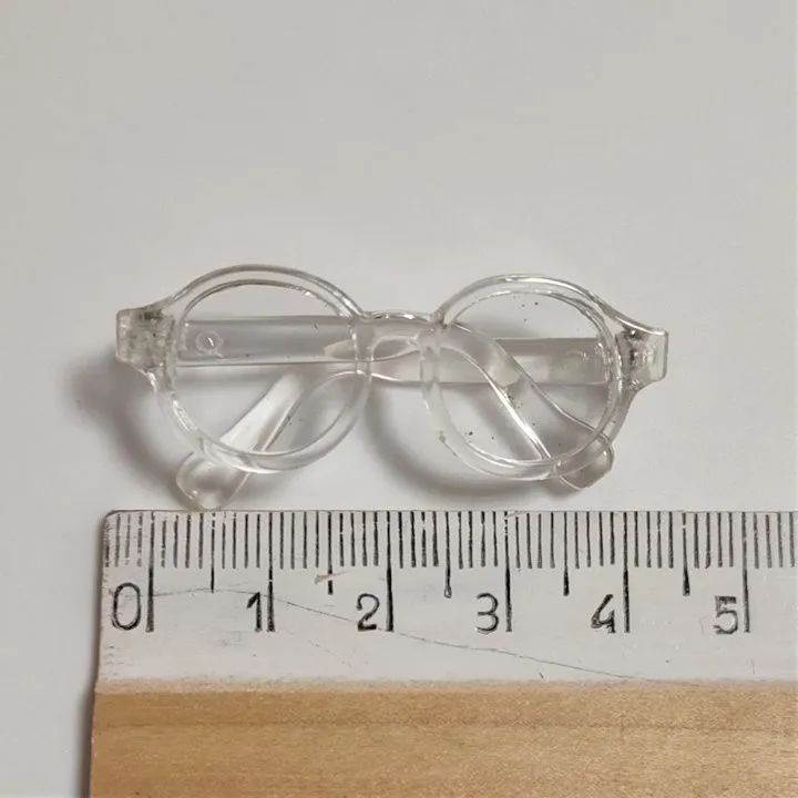 Очки со стеклом пластик 4,5см цв.прозрачный 242-02 для кукол