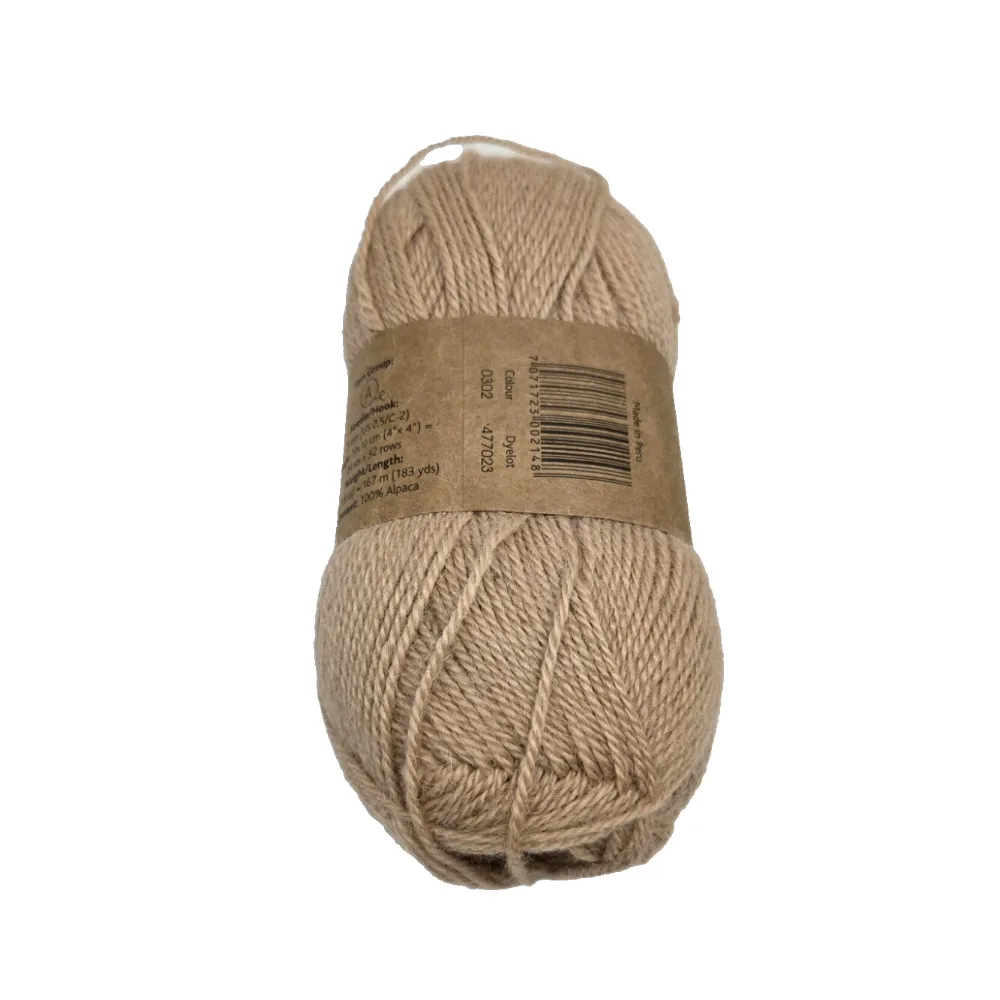 Пряжа DROPS ALPACA UNI COLOUR 50гр 167м цв.0302 верблюжий для кукол | 1