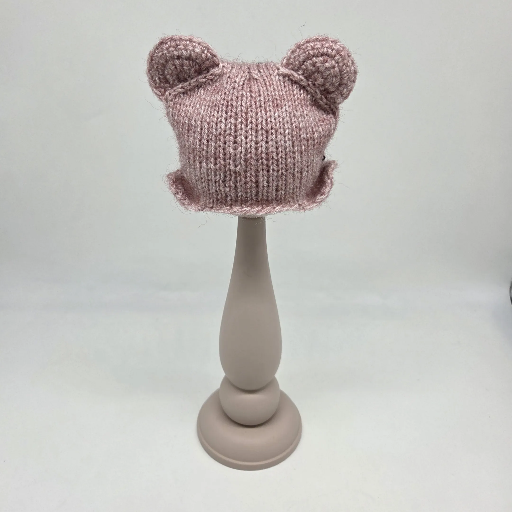 Шапочка-мишка ША-50 цв.розовый меланж (07), обхват 27см для кукол | 3