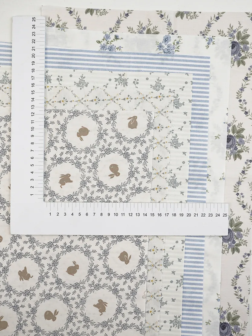 Набор ткани Сатин №2 "Цветочные грани" 45*30см 6шт. 27789 для кукол | 2