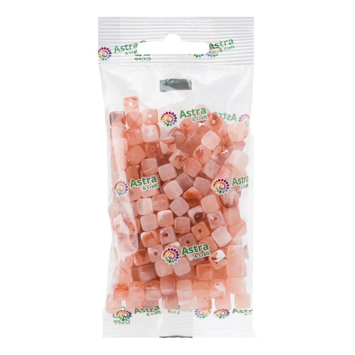 Бусины пластиковые прозрачные, куб 6,5*6,6мм, 50гр. цв.00005 розовый кварц 7748713 для кукол | 3