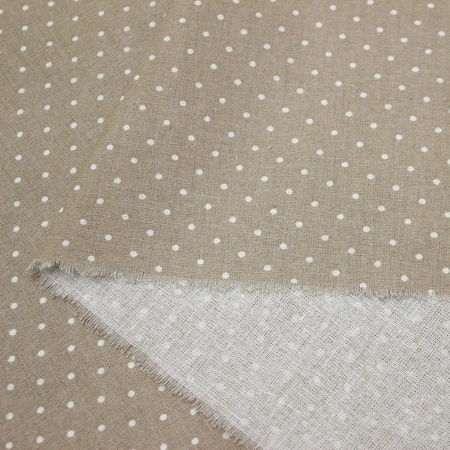 Бязь хлопковая Мелкий горох (2мм) 50*50см цв.бежево-кофейный 28089 для кукол | 2