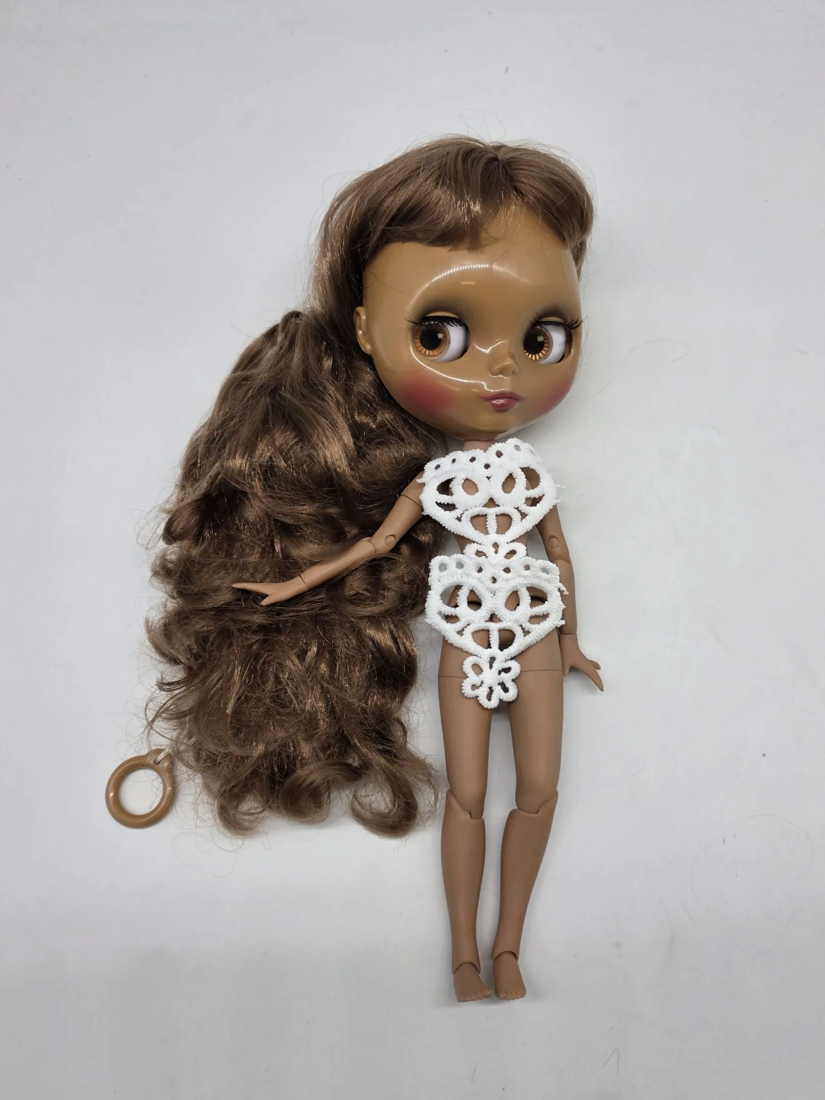 Блайз Blythe 30см цв.тёмный, волосы молочный шоколад БЕЗ ОДЕЖДЫ для кукол | 4