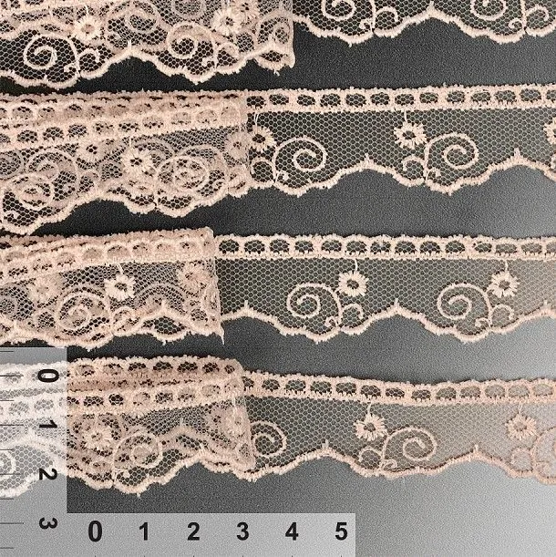 Кружево на сетке TR.4890 шир.20мм цв.375 персик для кукол