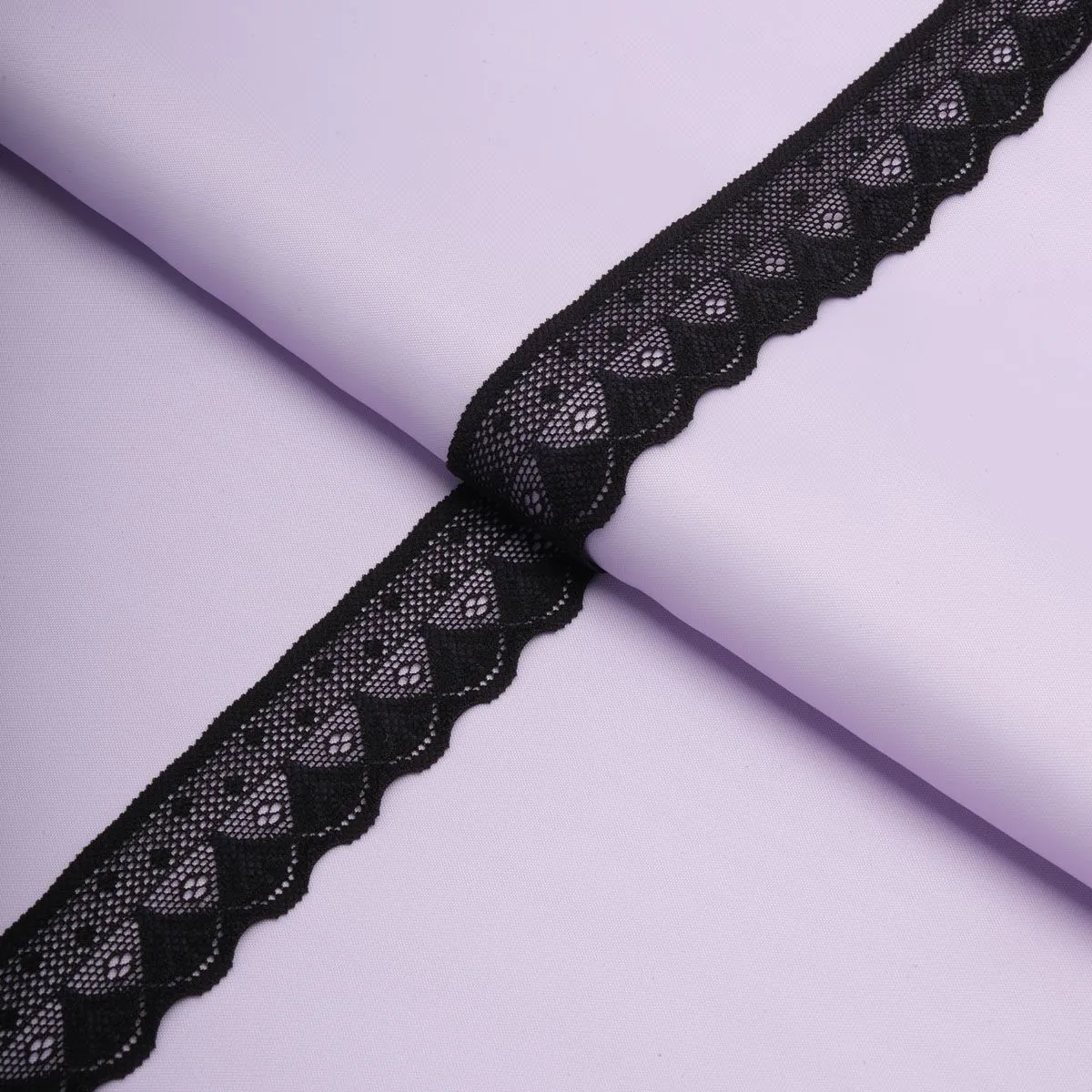 Кружево эластичное шир.2,5см дл.1м цв.чёрный 7738414 для кукол | 1