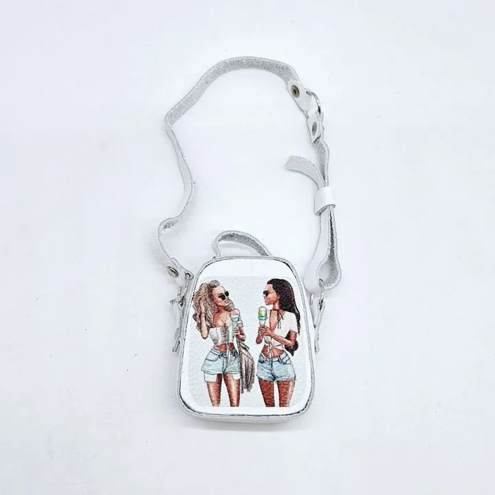 Сумка С-138 натур.кожа 5*4см цв.белый/белый (04) для кукол