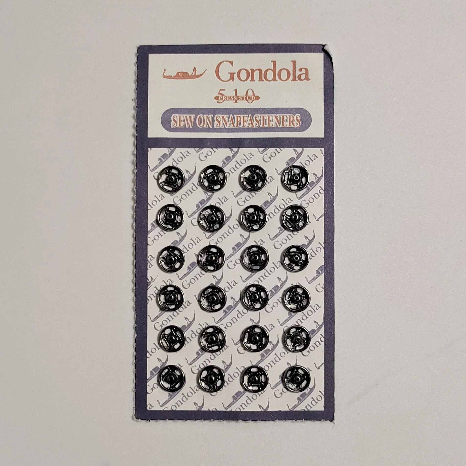 Кнопки металл "Gondola" 5мм цв.черный 24штук КН-5/24 для кукол | 1