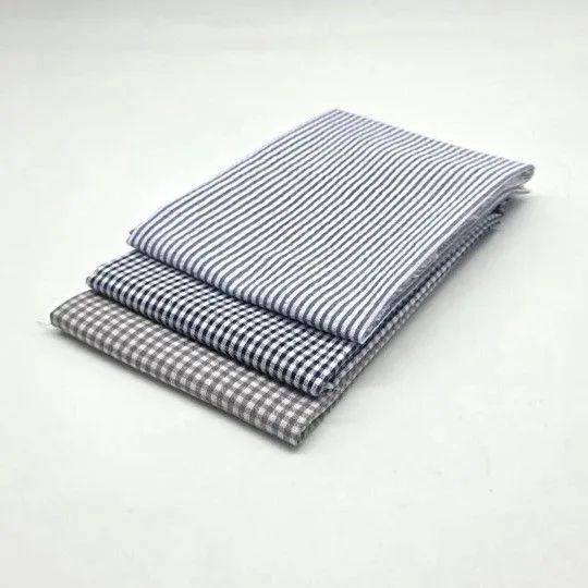 Набор ткани хлопок Клетка/Полоска (3 шт.) 28140 для кукол | 2